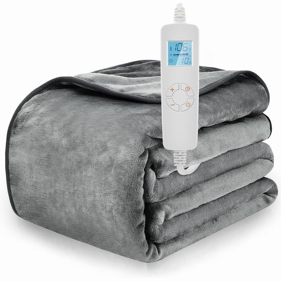  白菜价！DeMoce ETL认证 可水洗 多用途保暖电热毯3.7折 33.24-34.99加元！
