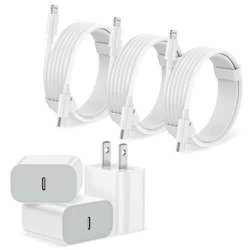  iPhone 快速充电器3件套 21.02加元（原价 29.99加元）