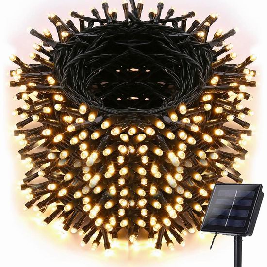  历史新低！iShabao 98.4英尺 300 LED 8模式 太阳能庭院装饰仙女灯串6.4折 19.99加元！