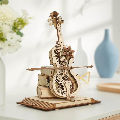  ROKR 3D拼图 1:5比例大提琴模型木制音乐盒 带底座 34.98加元（原价 49.99加元）