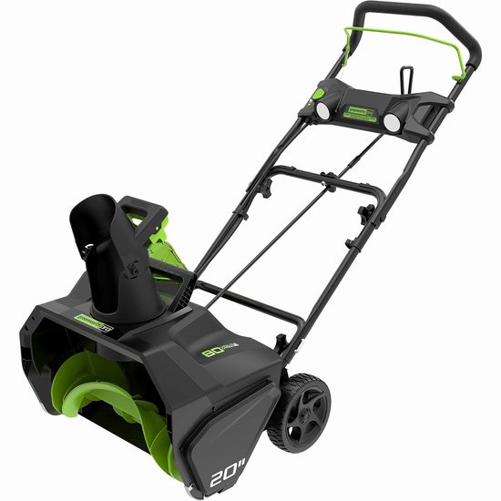  Greenworks PRO 20英寸 80伏 充电式无绳铲雪机6.7折 249.99加元包邮！不含电池！
