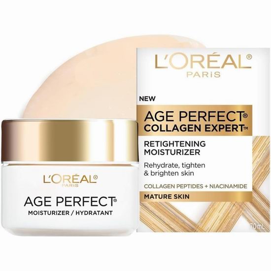  白菜价！历史新低！L'Oreal Paris 欧莱雅 胶原蛋白肽 + 烟酰胺保湿霜（70毫升）3.7折 12.43加元！