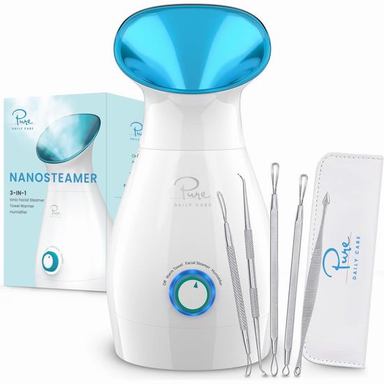  历史新低！Pure Daily Care 补水神器 三合一 家用纳米美容补水蒸脸器4.1折 24.97加元包邮！送去黑头粉刺套装！