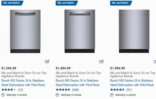 Costco再现Bug神价！Bosch 博世 洗碗机 凑单低至4.5折 496.99加元！