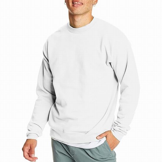 Hanes 恒适 Ecosmart 男式纯色抓绒长袖衫4.8折 12.06加元起！多色可选！