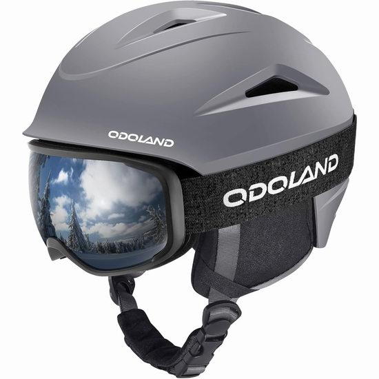  白菜价！历史新低！Odoland 滑雪头盔+护目镜套装3.1折 36.99加元起包邮！9色3尺寸可选！