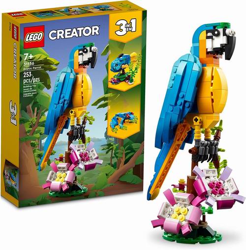  LEGO 乐高 31136  3合1 异域鹦鹉 20.77加元（原价 24.99加元）