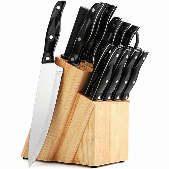  白菜价！历史新低！Wodillo 高碳不锈钢厨房刀具19件套3.4折 27.49加元包邮！