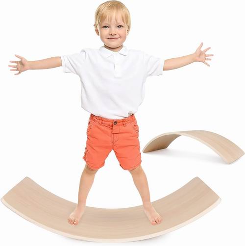  史低价！Hesanzol 35 英寸儿童天然木质拱形摇摆平衡板 69.99加元（原价 89.99加元）！手脚控制提高孩子专注力 锻炼核心肌肉 增强体质