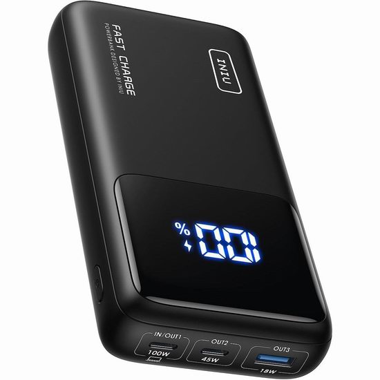  白菜价！历史新低！INIU 100W 25000mAh PD 便携式笔记本移动电源/充电宝2.5折 43.19加元包邮！