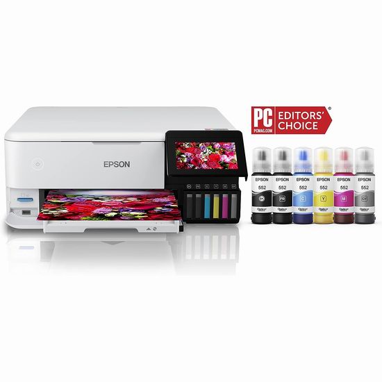  Epson 爱普生 Ecotank Photo Et-8500 实验室照片品质 无线彩色多功能一体打印机7.3折 729.99加元包邮！配备墨盒可打印2年！