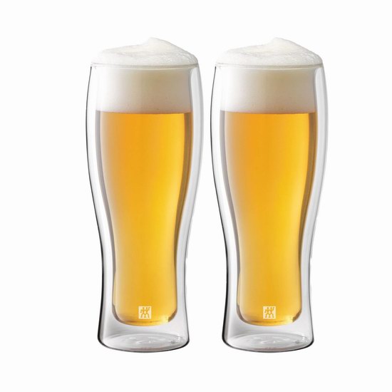 白菜价！历史新低！Zwilling 双立人 Sorrento Bar 双层隔热保温 啤酒杯/饮料杯/玻璃杯2件套3.6折 21.79加元！