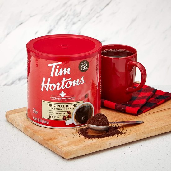  Tim Hortons Original 中度烘焙/深度烘培 原味咖啡粉（930克） 17.07加元（原价 24.99加元）！2款可选！