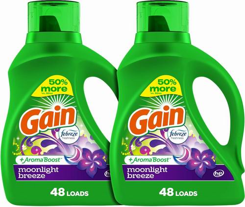  Gain + Aroma Boost 月光微风香味洗衣液 3.84升 × 2瓶 13.03加元（原价 18.99加元）