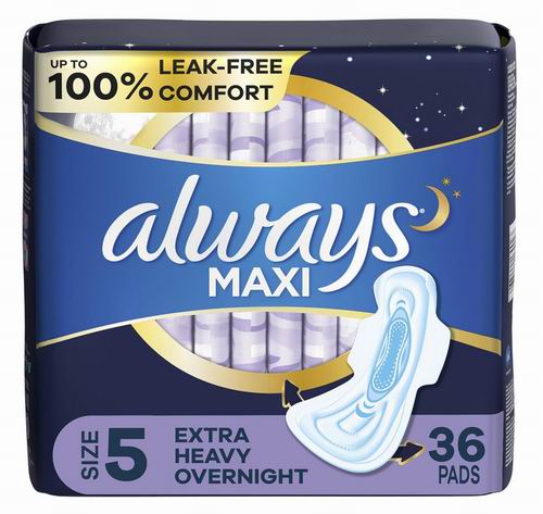  Always 女式超强隔夜卫生巾36片 带护翼 9.87加元（原价 12.49加元，Size 5）