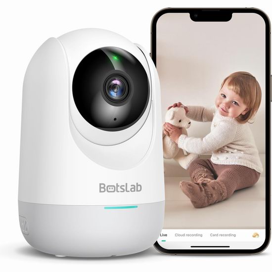 历史新低！BOTSLAB 2K超高清 360°旋转 家庭安防 室内无线摄像头4.3折 25.79加元包邮！