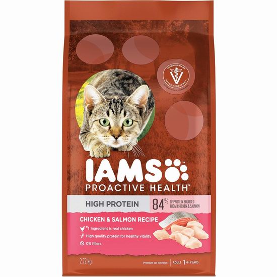  IAMS Proactive Health 高蛋白干猫粮（2.72公斤）4.9折 13加元！
