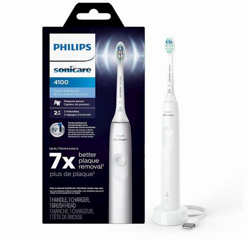  Philips Sonicare 4100 系列 声波震动牙刷 59.99加元（原价 84.99加元）！多色可选