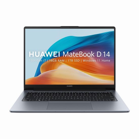  历史新低！HUAWEI 华为 Matebook D14 14英寸 16:10护眼全面屏 笔记本电脑（ i7-1360P, 16GB, 1TB SSD） 899加元包邮！