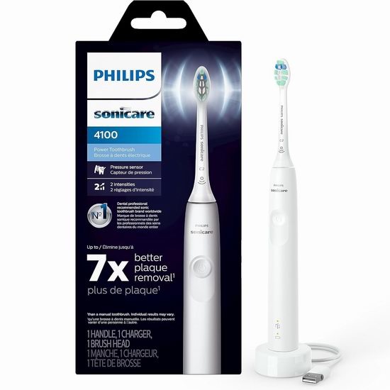  历史新低！Philips 飞利浦 Sonicare 4100 HX3689/21 声波震动电动牙刷7.1折 59.99加元包邮！