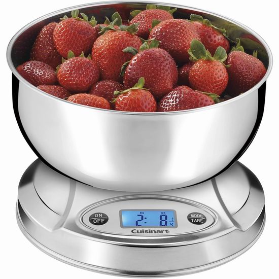  Cuisinart 美膳雅 KS-O6BC 带不锈钢量碗 数字式厨房秤6.7折 39.99加元包邮！