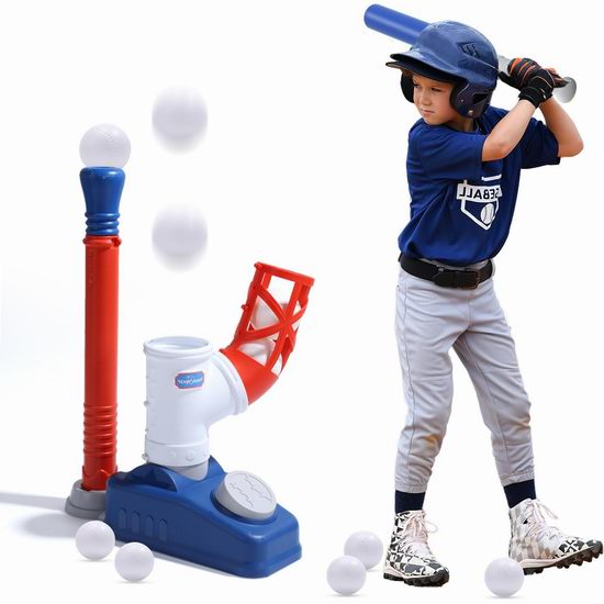  历史新低！EagleStone 2合1儿童踩式投球机 棒球玩具套装5.5折 21.99加元！
