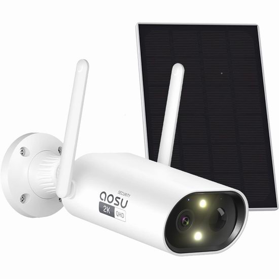  白菜价！历史新低！AOSU 2K超高清 家庭安防 太阳能室外无线摄像头3.1折 29.99加元包邮！