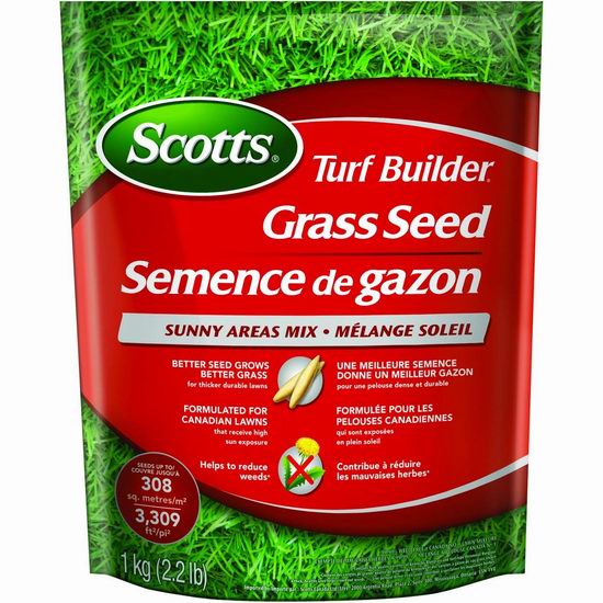  历史新低！Scotts 20239 阳光草坪混合草籽（1公斤）4.7折 9.93加元！