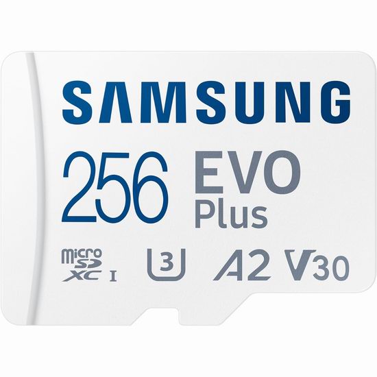  历史最低价！SAMSUNG 三星 EVO Plus 256GB Micro SDXC 存储卡6.1折 22.99加元！