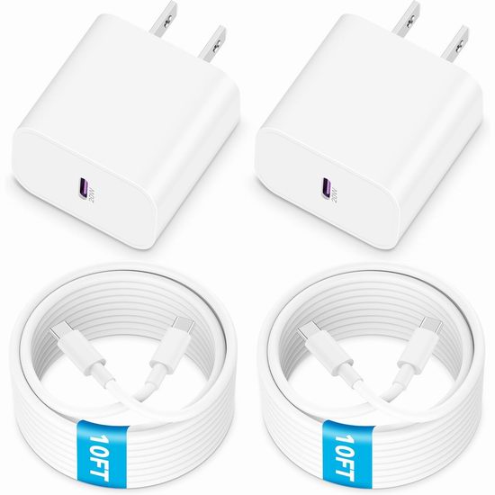  历史新低！WODENTA 20W USB C 快速USB充电器+充电线2套装4.1折 10.99加元！单套仅5.49加元！