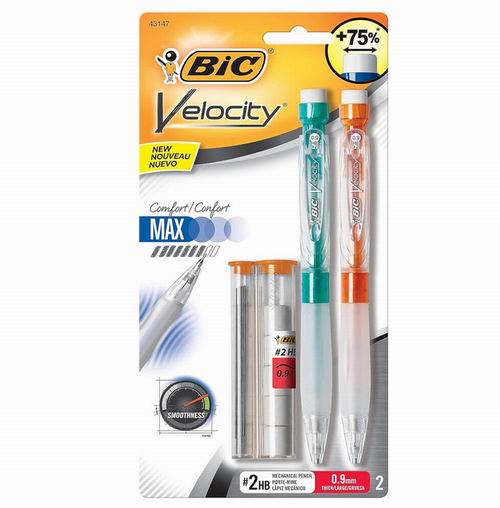  BiC Velocity Max 自动铅笔2支 3加元（原价 6.28加元）