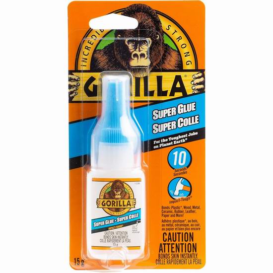  历史最低价！Gorilla 大猩猩经典万能胶水 超级胶水（15克）6.7折 5.97加元！