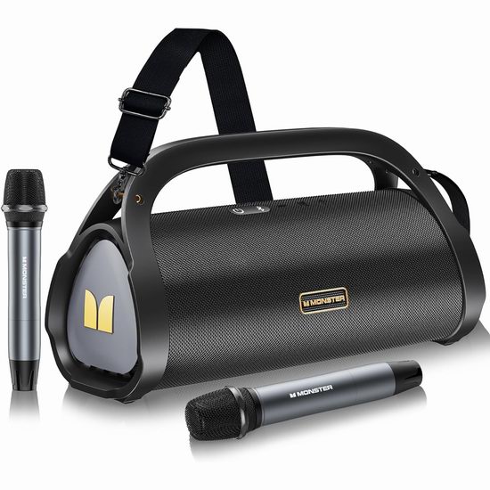  Monster 魔声 Adventurer Max 100瓦 双麦克风 卡拉OK HiFi增强重低音 便携式蓝牙音响3.9折 155.99加元包邮！