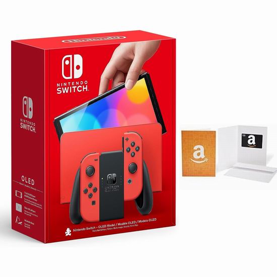  Nintendo 任天堂 Switch OLED屏幕 便携式游戏机 449.96加元包邮！送价值30加元亚马逊礼品卡！3色可选！