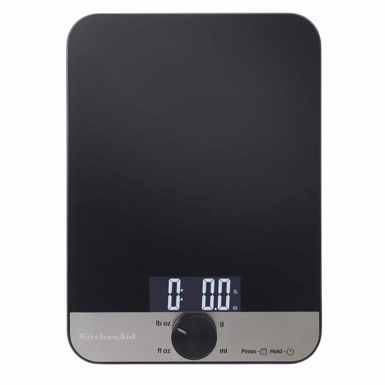  历史新低！KitchenAid 11磅 数字式黑色钢化玻璃厨房秤6.4折 20.03加元！