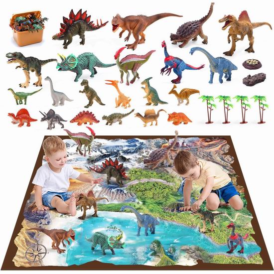  历史新低！CUTE STONE 儿童恐龙玩具+游戏毯套装5折 19.99加元包邮！