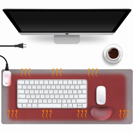  历史新低！Lecone 电加热 暖手桌垫 键盘鼠标垫5折 19.99加元包邮！
