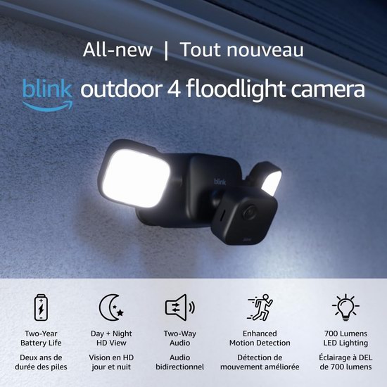 历史新低！Blink Outdoor 4 二合一 感应照明 阻吓盗贼 无线家庭安防摄像头6折 101.99加元包邮！