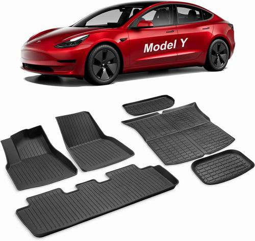  Tesla Model Y 2021-2024 全天候 TPE 防水脚垫6件套 115.19加元（原价 159.99加元）