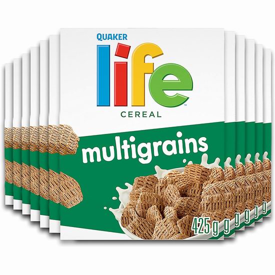  超级白菜！Bug价！Quaker 桂格 Life 早餐营养即食燕麦片（425克x12盒）0.8折 5.99加元！