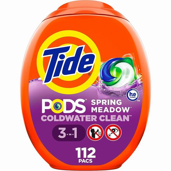  历史新低！Tide PODS 汰渍3合1洗衣球（112粒）6.4折 21.3加元！