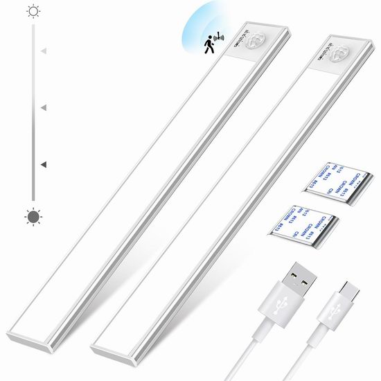  Lacoco 52 LED 超亮 运动感应 可充电 节能照明灯条2件套5.2折 20.99加元