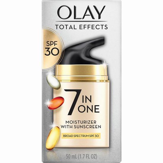  Olay 全效7合1抗衰老防晒 面部保湿霜SPF 30（50毫升）5.4折 18.99加元！