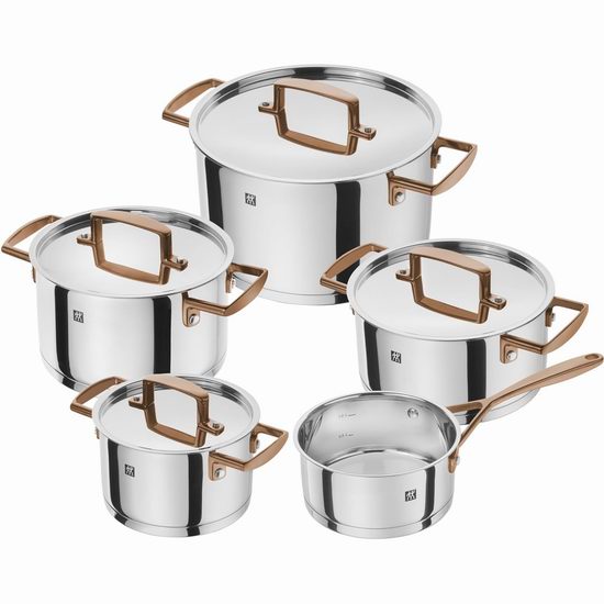  白菜价！Zwilling 双立人 Rosé Bellasera系列 不锈钢锅具9件套2.6折 245.7加元包邮！