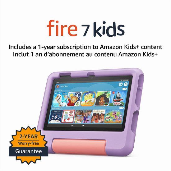  历史最低价！Fire 7英寸 儿童专用平板电脑6.8折 94.99加元包邮！送1年Amazon Kids+订阅！2色可选！