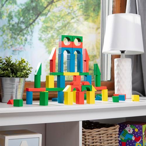  黑五史低！Melissa & Doug 彩色木制积木玩具100件套5.3折 19.97加元（原价 37.63加元）
