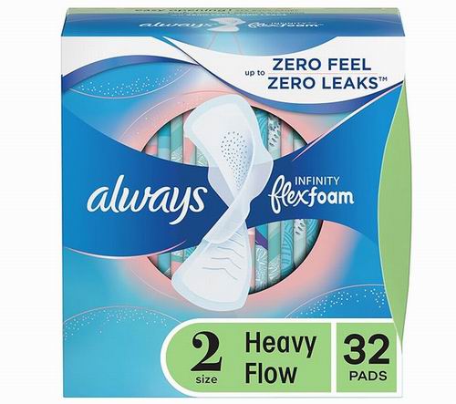  Always Infinity 卫生巾2号 2×32片 带护翼 无味 12.97加元/买2袋仅20加元