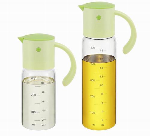  红点奖得主！Vucchini 淡绿色 自动翻盖玻璃 防滴油分配器瓶2件套 16.99加元