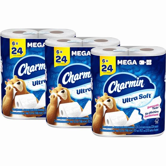  历史新低！Charmin Ultra Soft 超软双层卫生纸18卷装5.1折 18.04加元！相当于常规72卷！比Costco便宜！