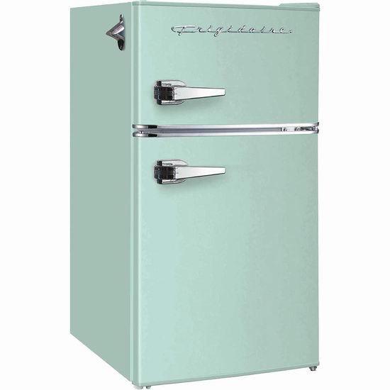  近史低价！Frigidaire EFR840 3.2 cu ft 双开门 复古迷你冰箱5.8折 216.31加元包邮！